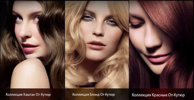 Палитра красок для волос Лореаль